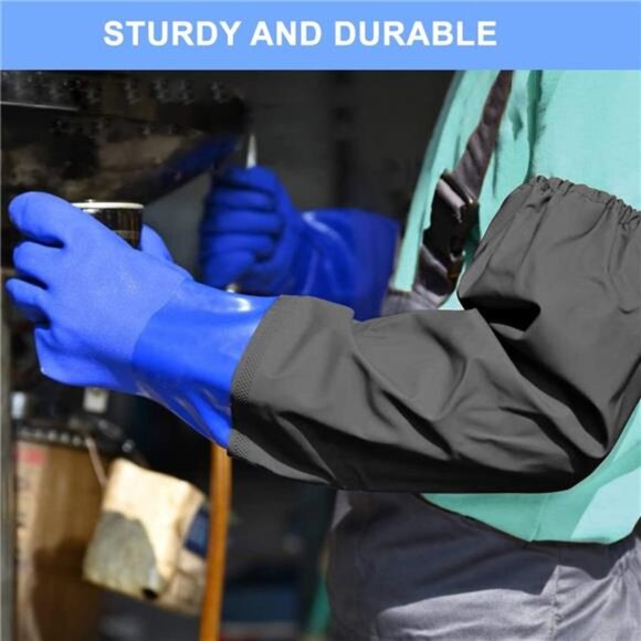 PVC Chemical Resistant, Long Rubber, Heavy Duty Waterproof Gloves for Chemical - Picture 5 of 7